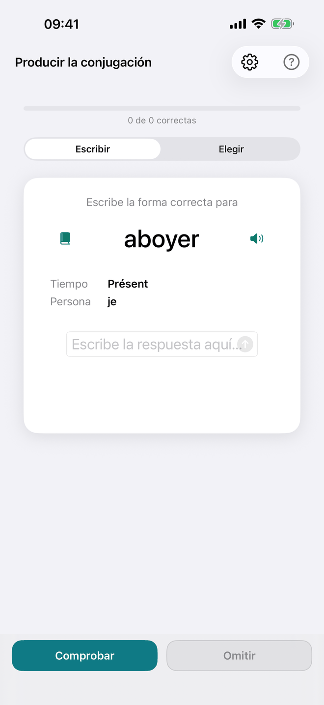 Producir la conjugación