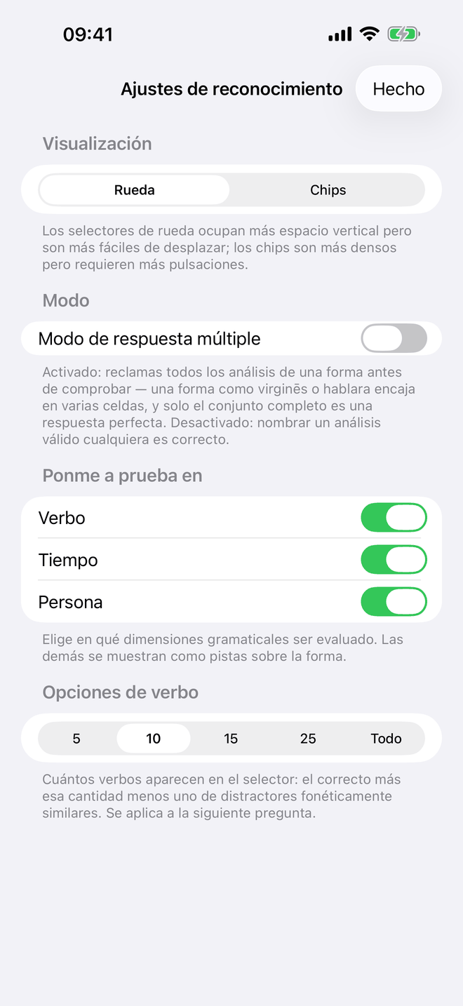 Reconocer la conjugación