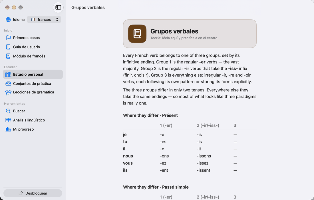 Grupos verbales