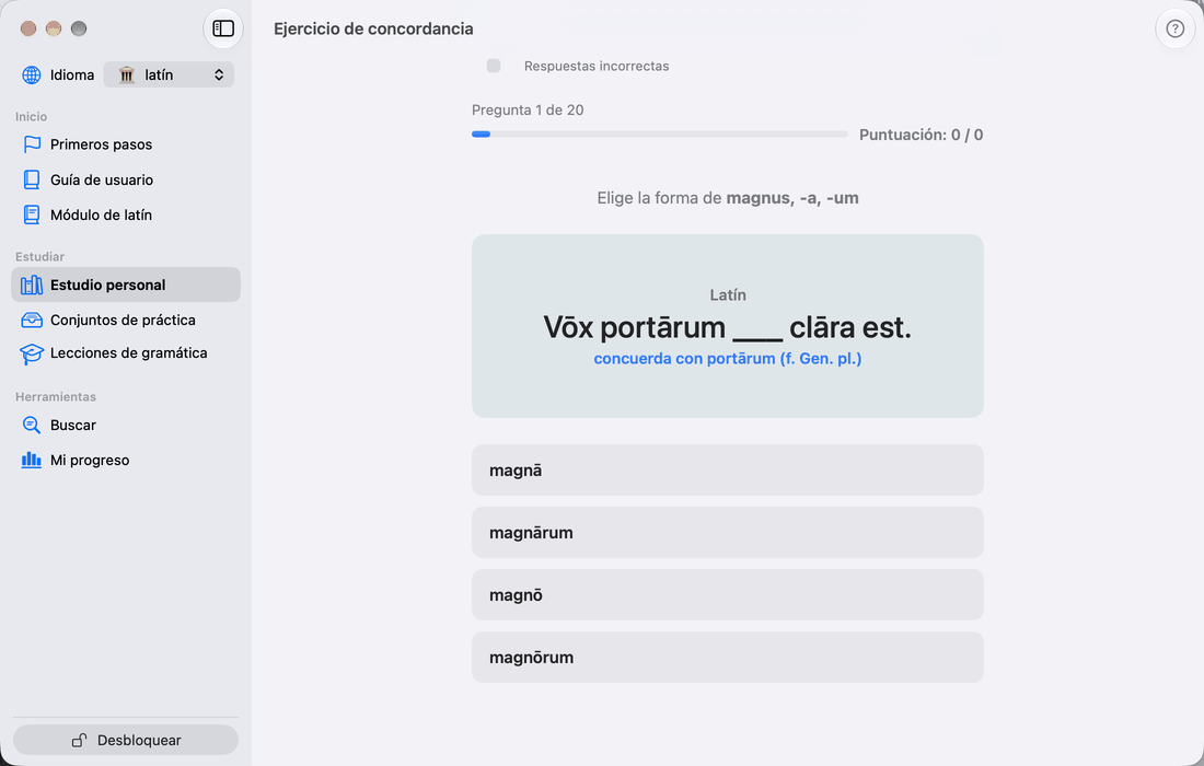 El ejercicio de concordancia