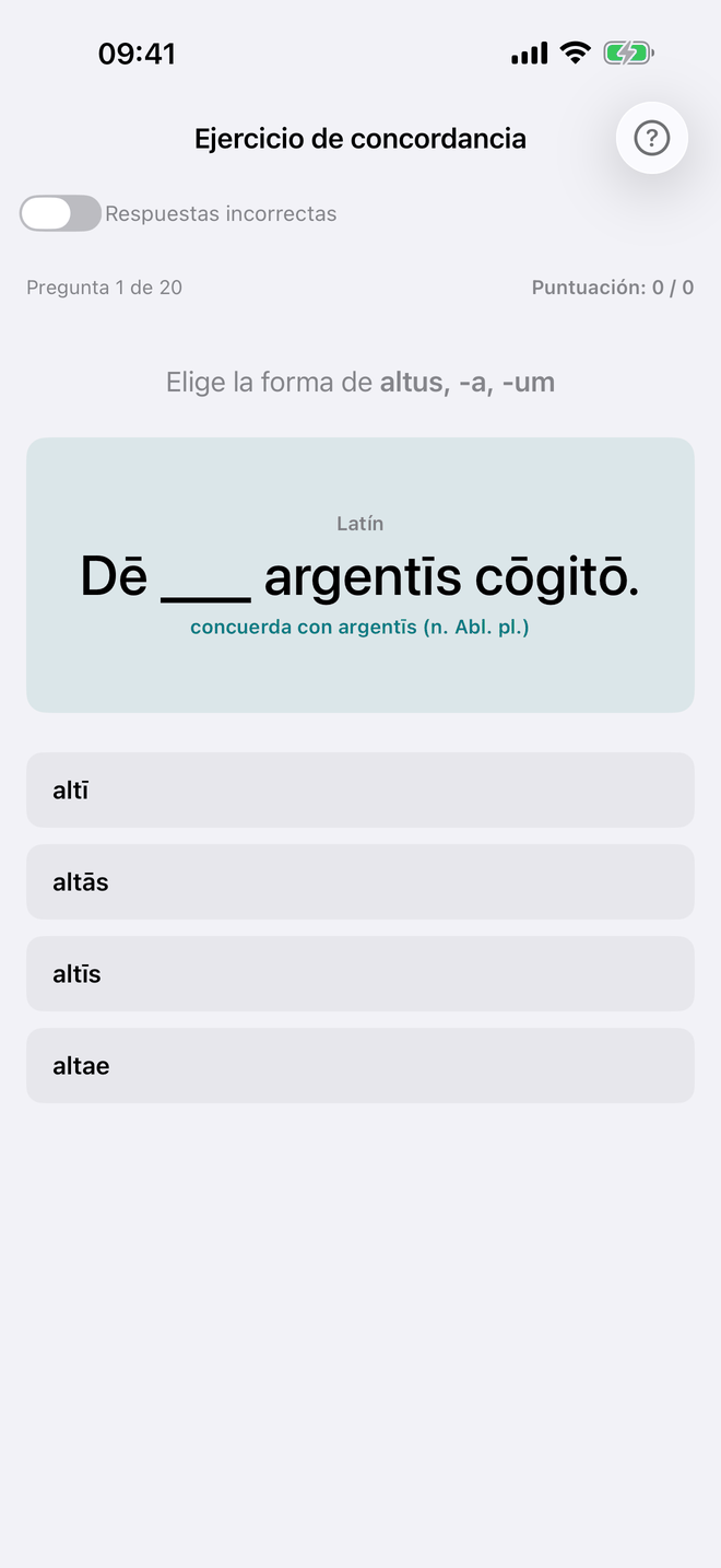 El ejercicio de concordancia