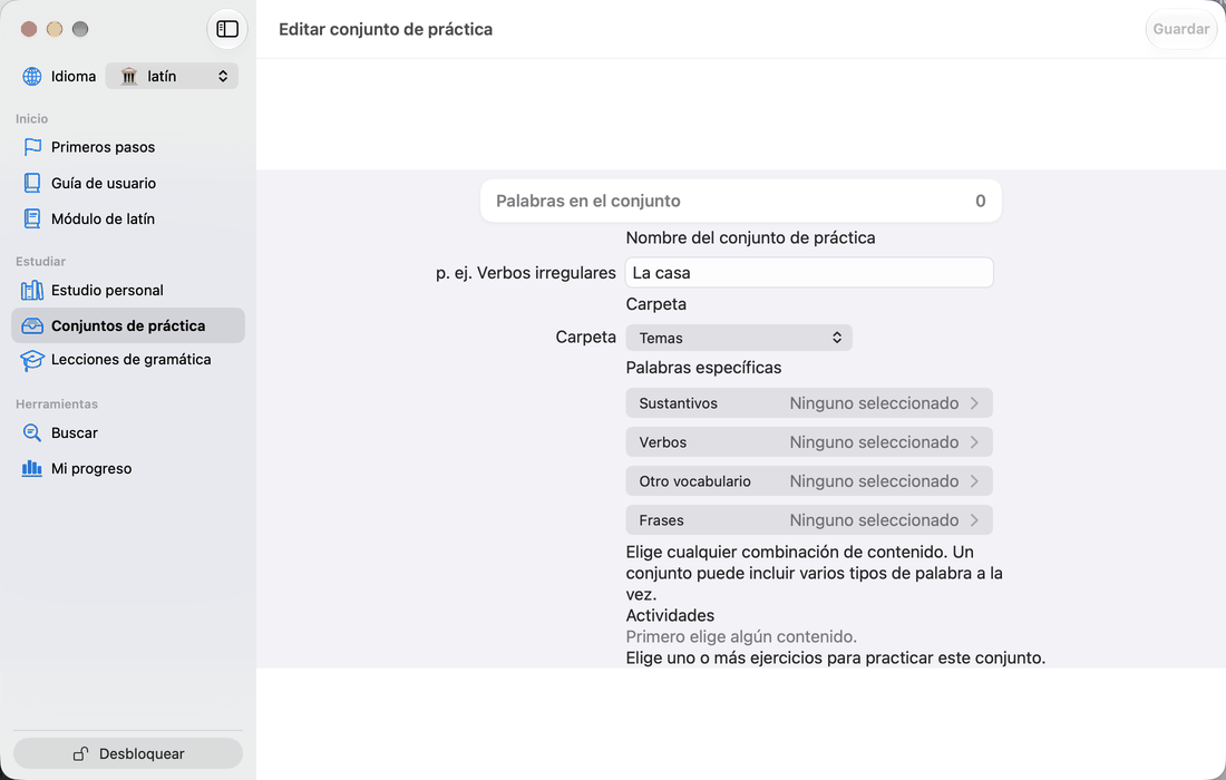 Conjuntos de práctica