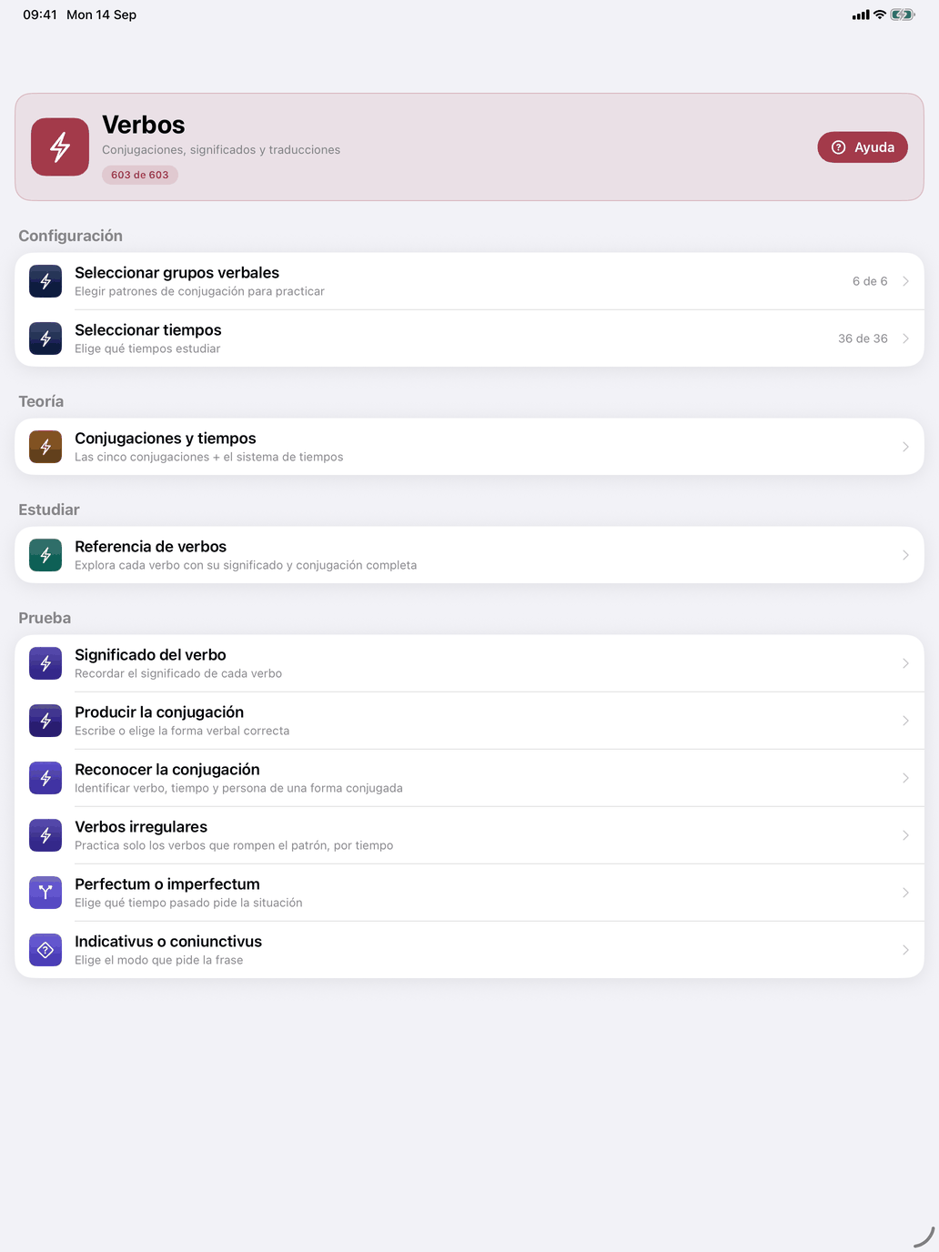 El patrón Configuración / Teoría / Estudiar / Ejercicios