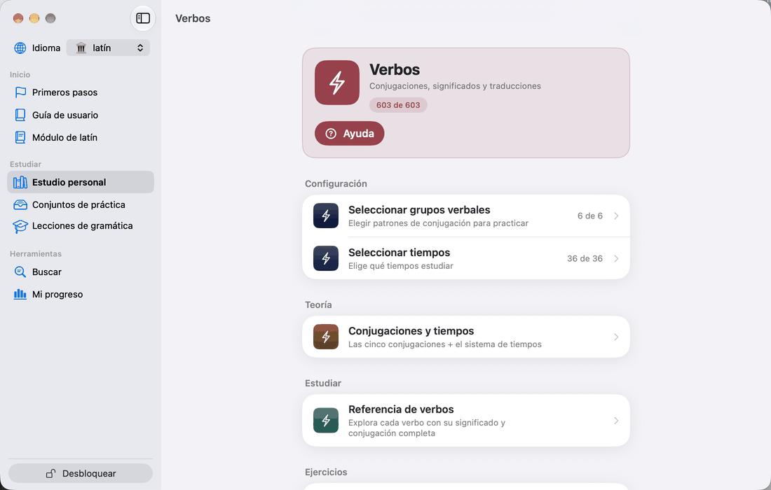 El patrón Configuración / Teoría / Estudiar / Ejercicios