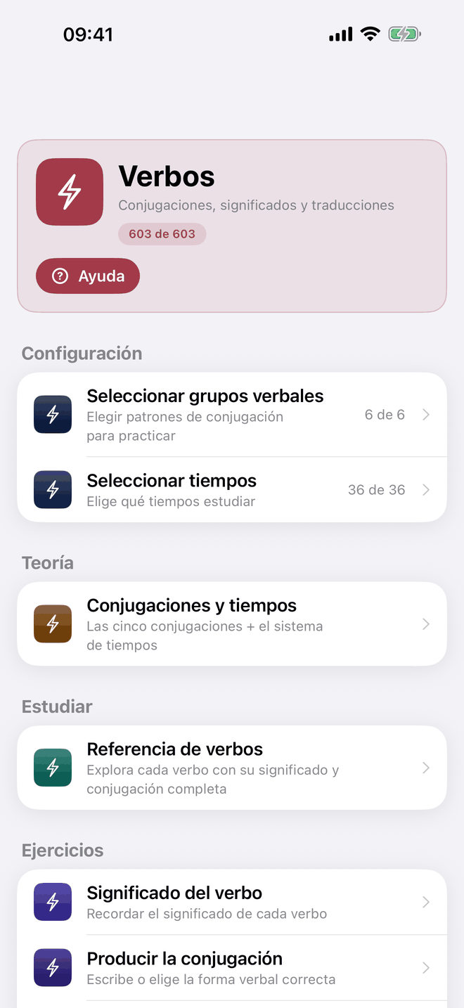 El patrón Configuración / Teoría / Estudiar / Ejercicios