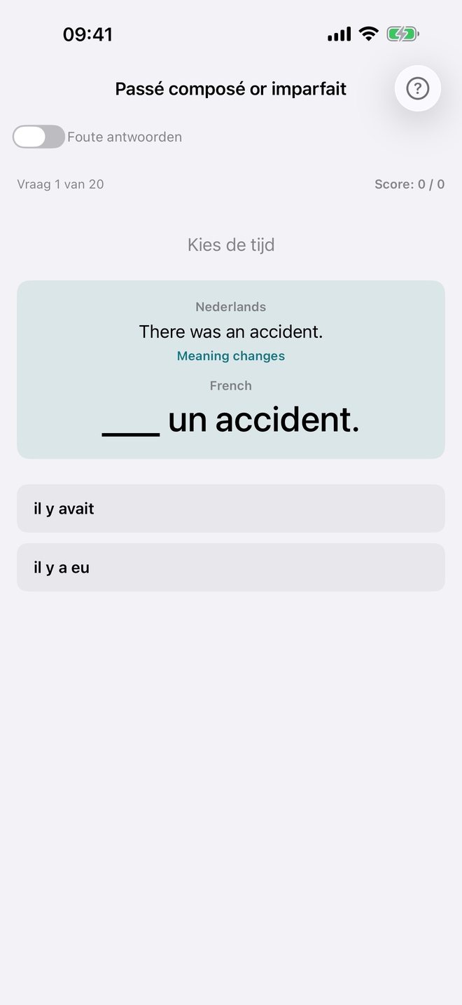 Passé composé of imparfait