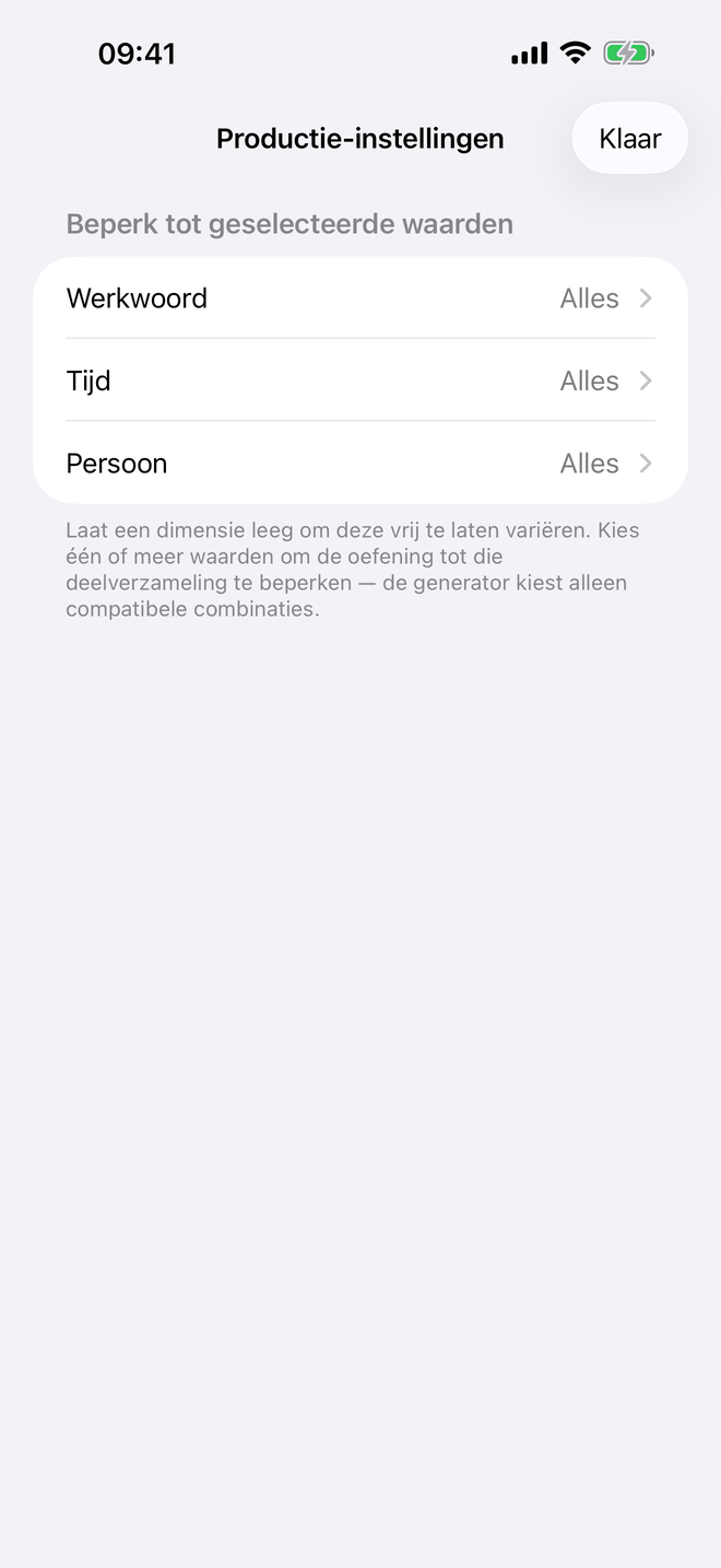 Produceer de vervoeging