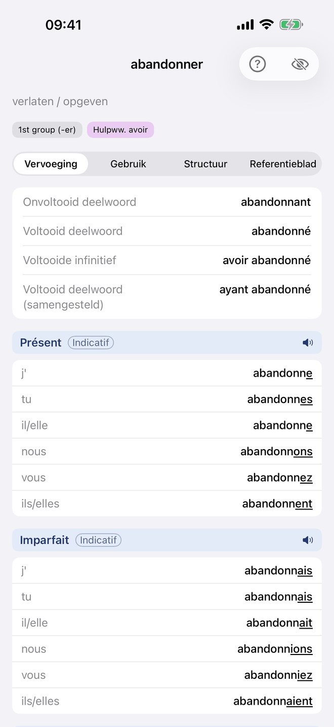 Vervoegingstabellen