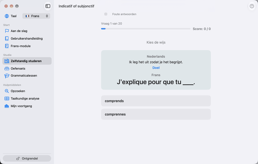 Indicatif of subjonctif