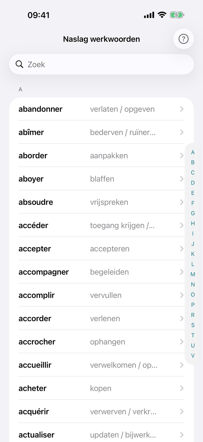 Naslag werkwoorden