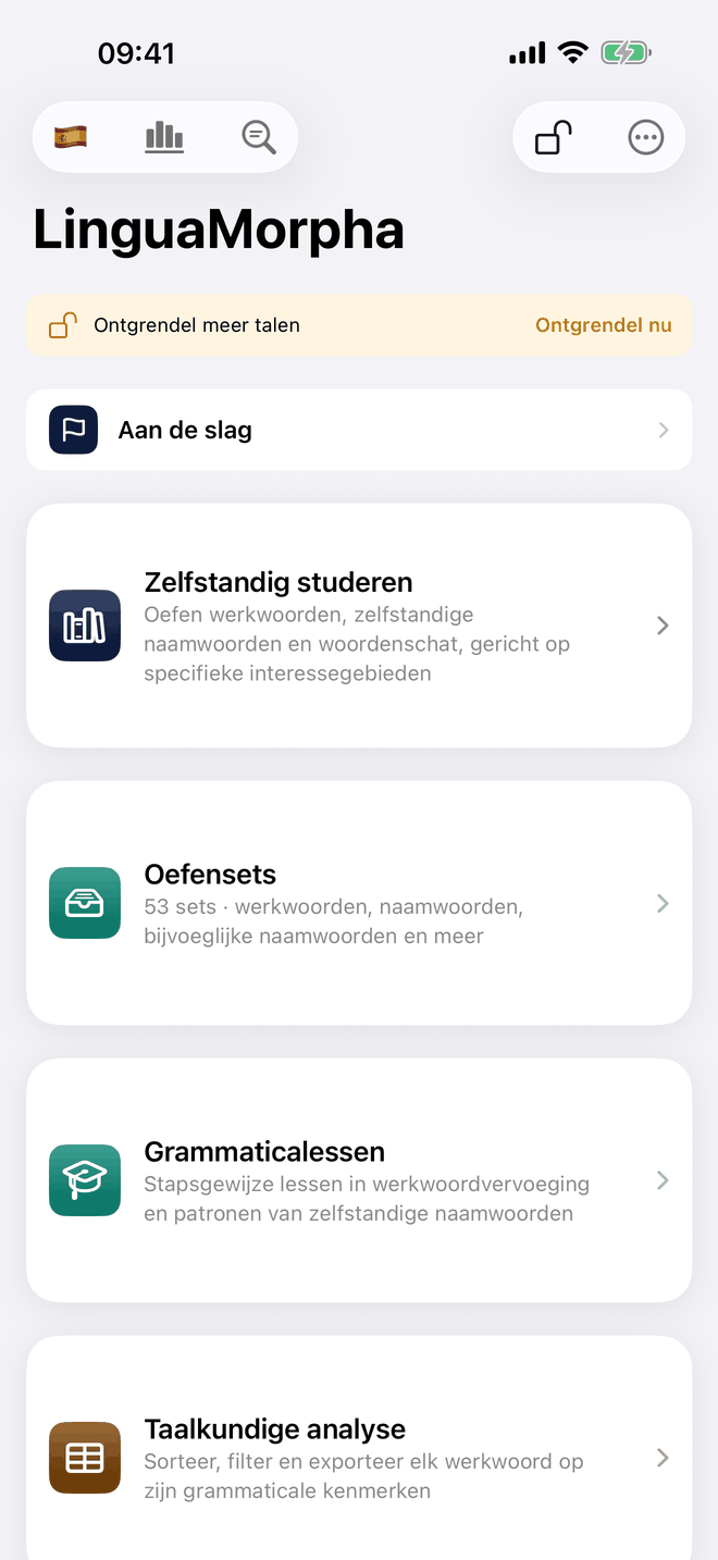Het startscherm