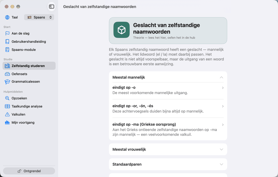 Geslacht van zelfstandige naamwoorden