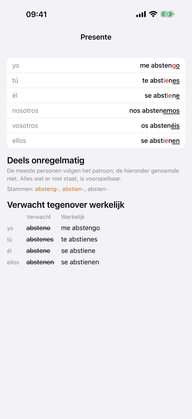 Vervoegingstabellen