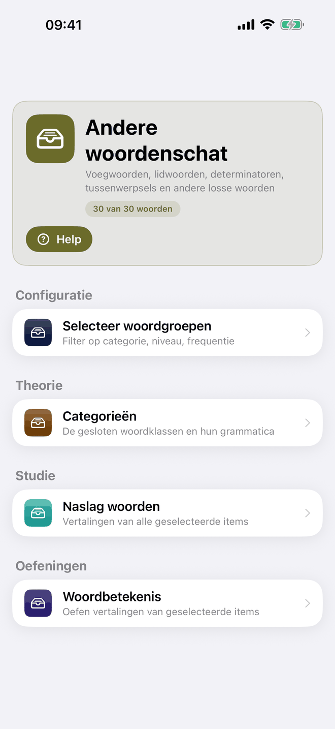 Andere woordenschat