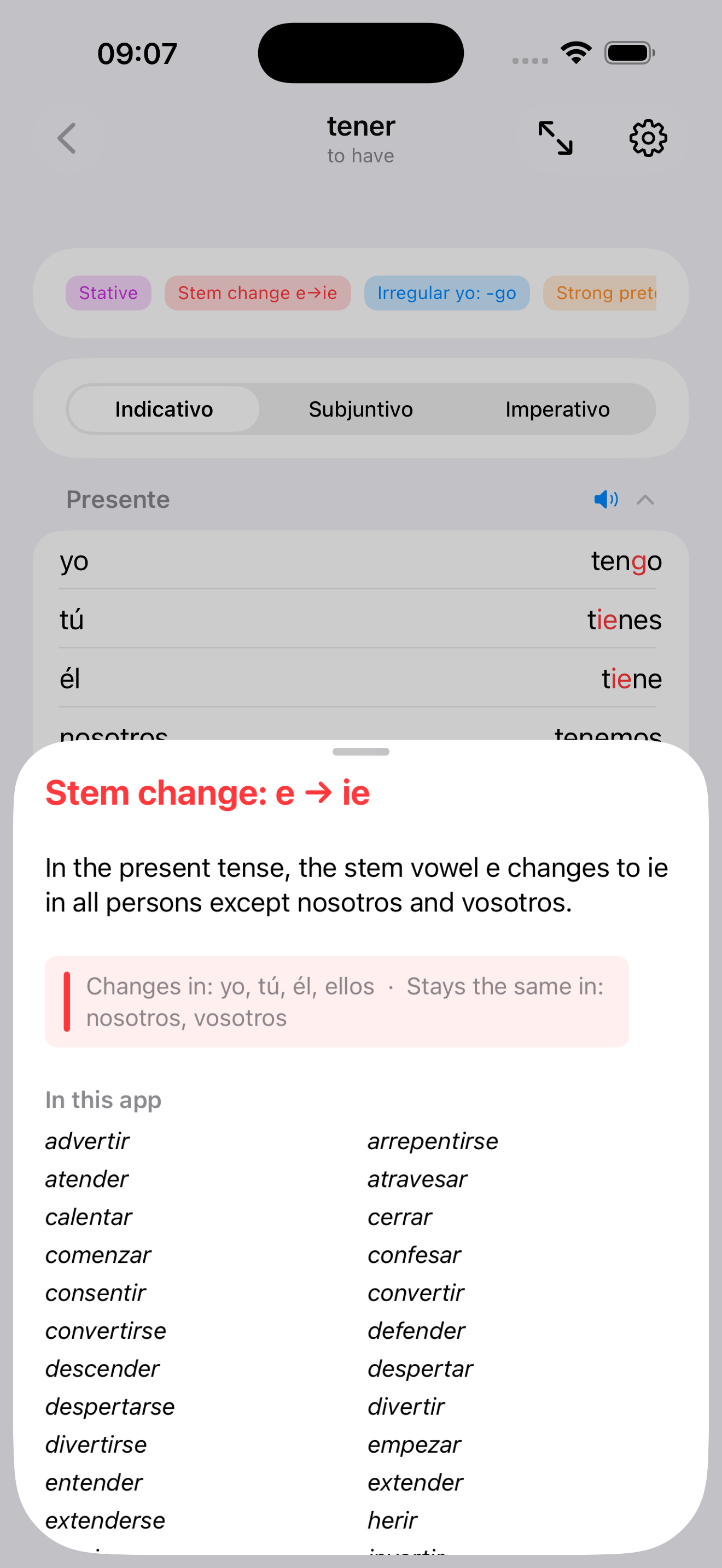 Conjugation – Stem Change
