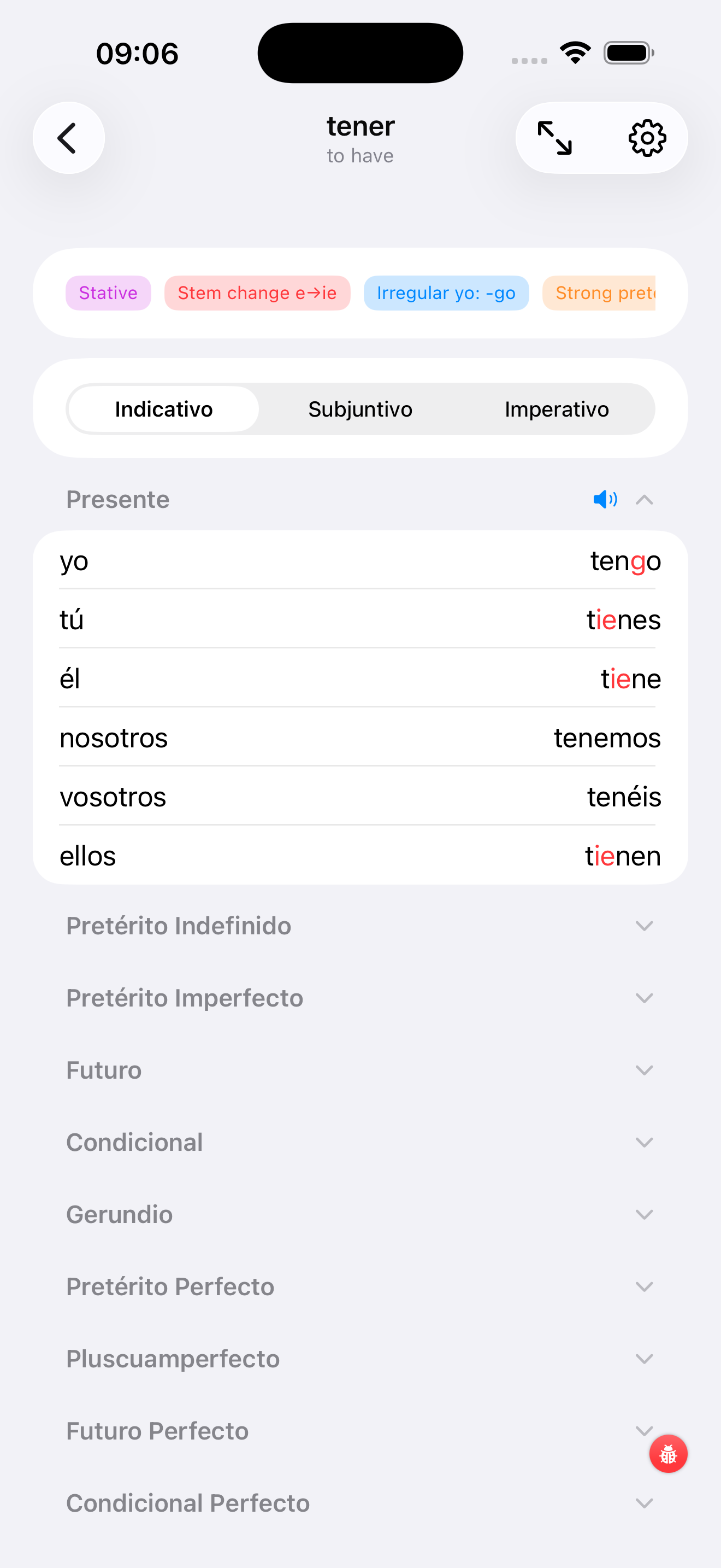 Conjugation Tables – Presente