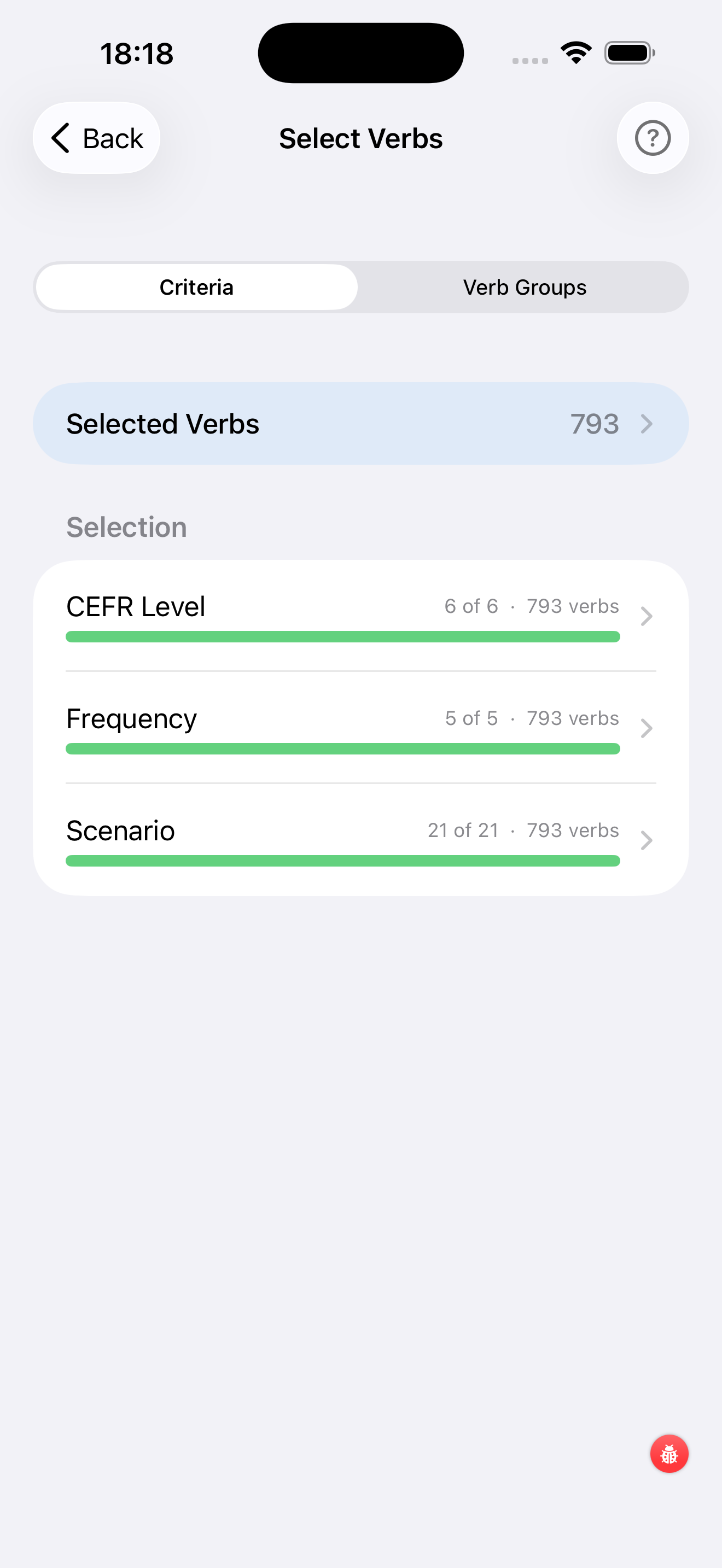 Select Verbs