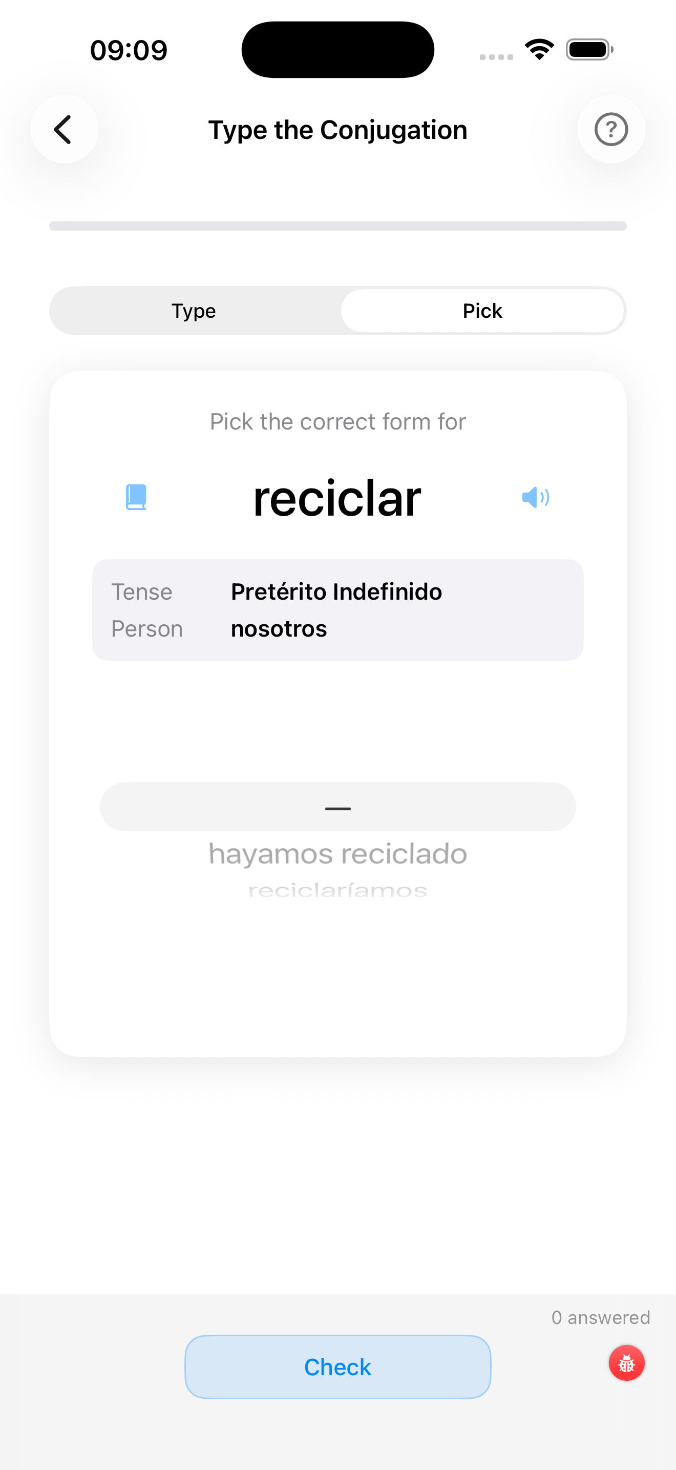 Conjugation Drill – Pick