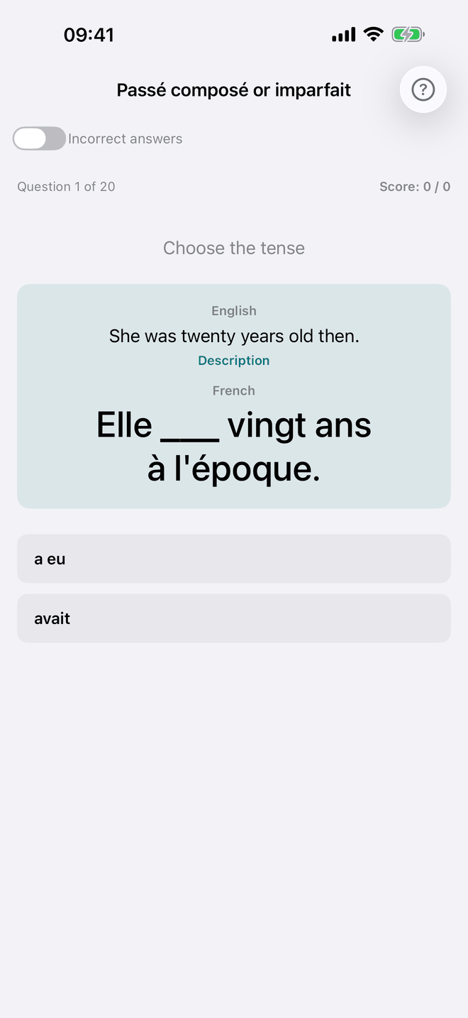 Passé composé or imparfait