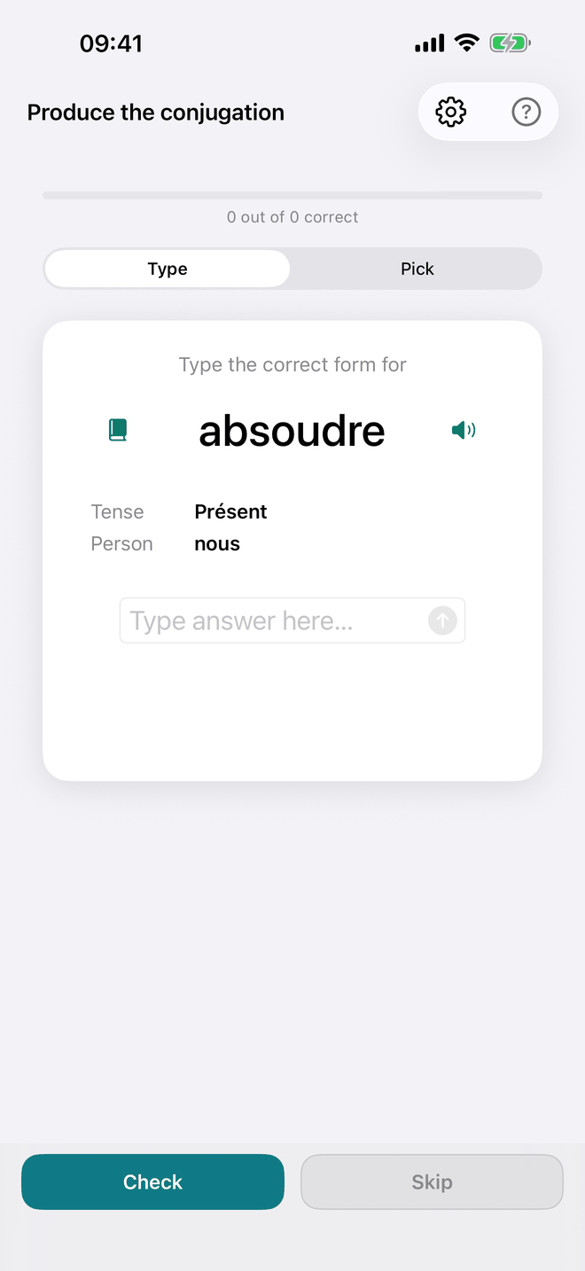 Produce the conjugation