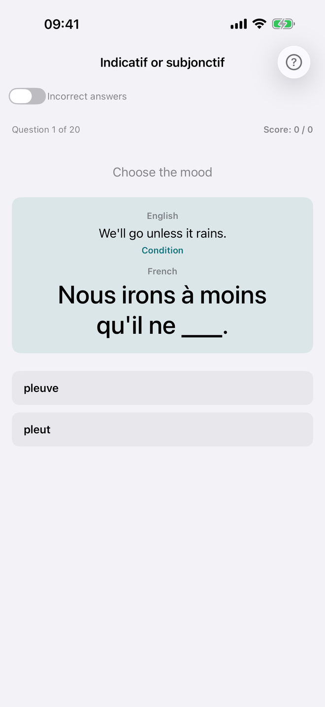 Indicatif or subjonctif