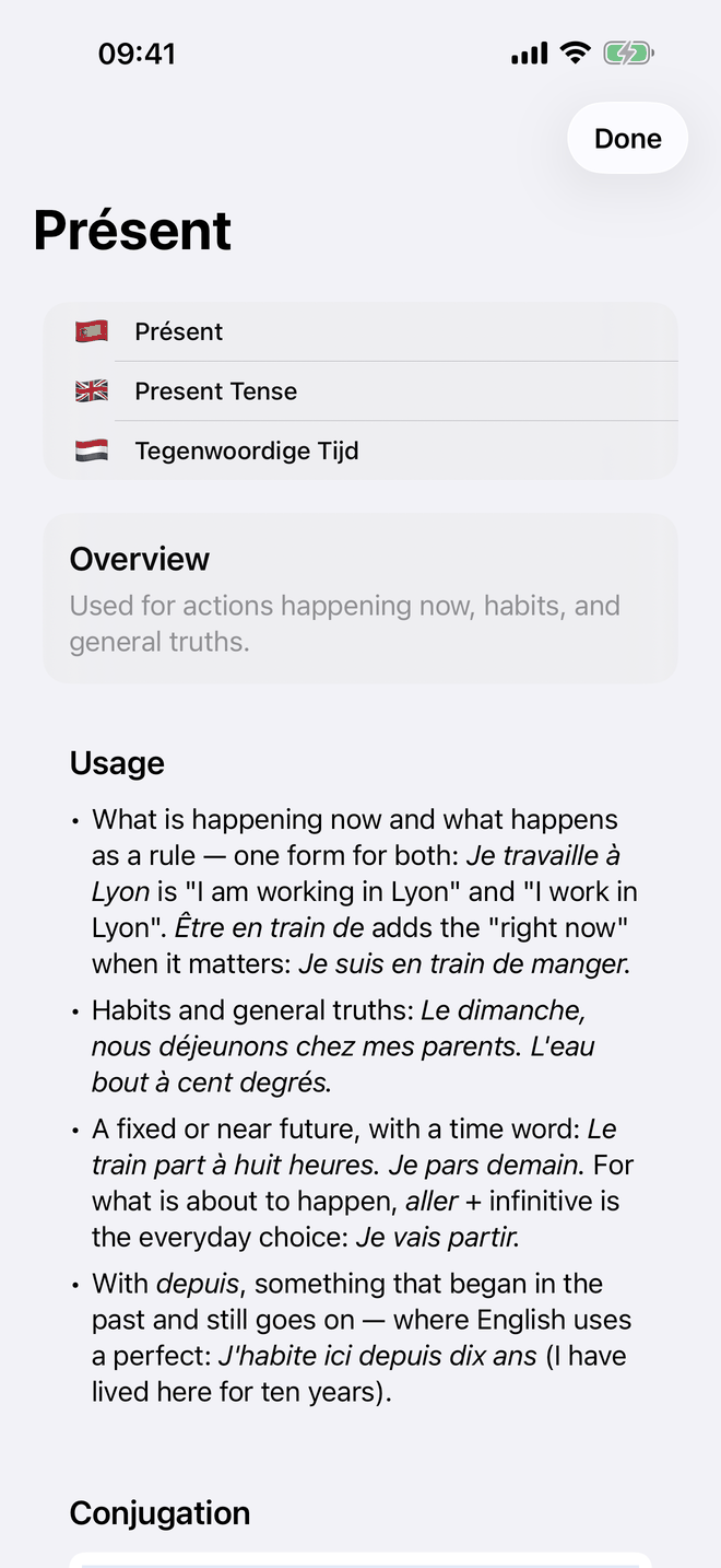 Select tenses