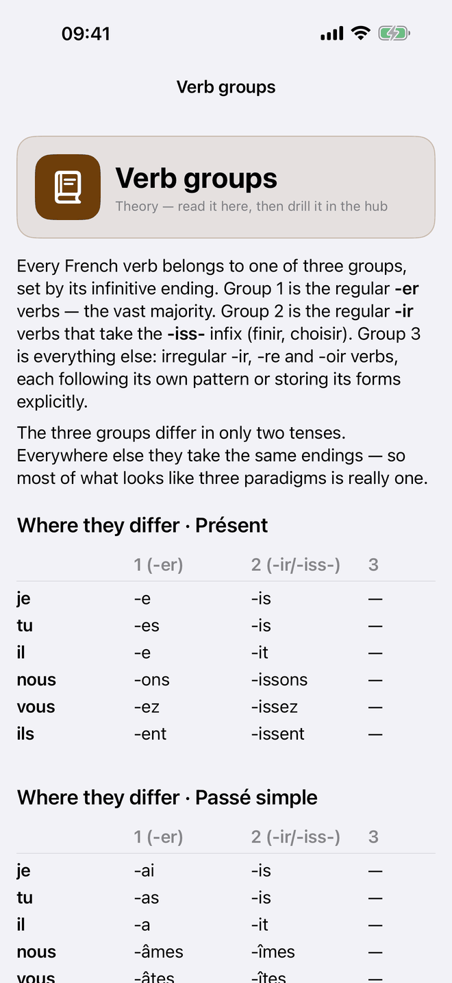 Verb groups
