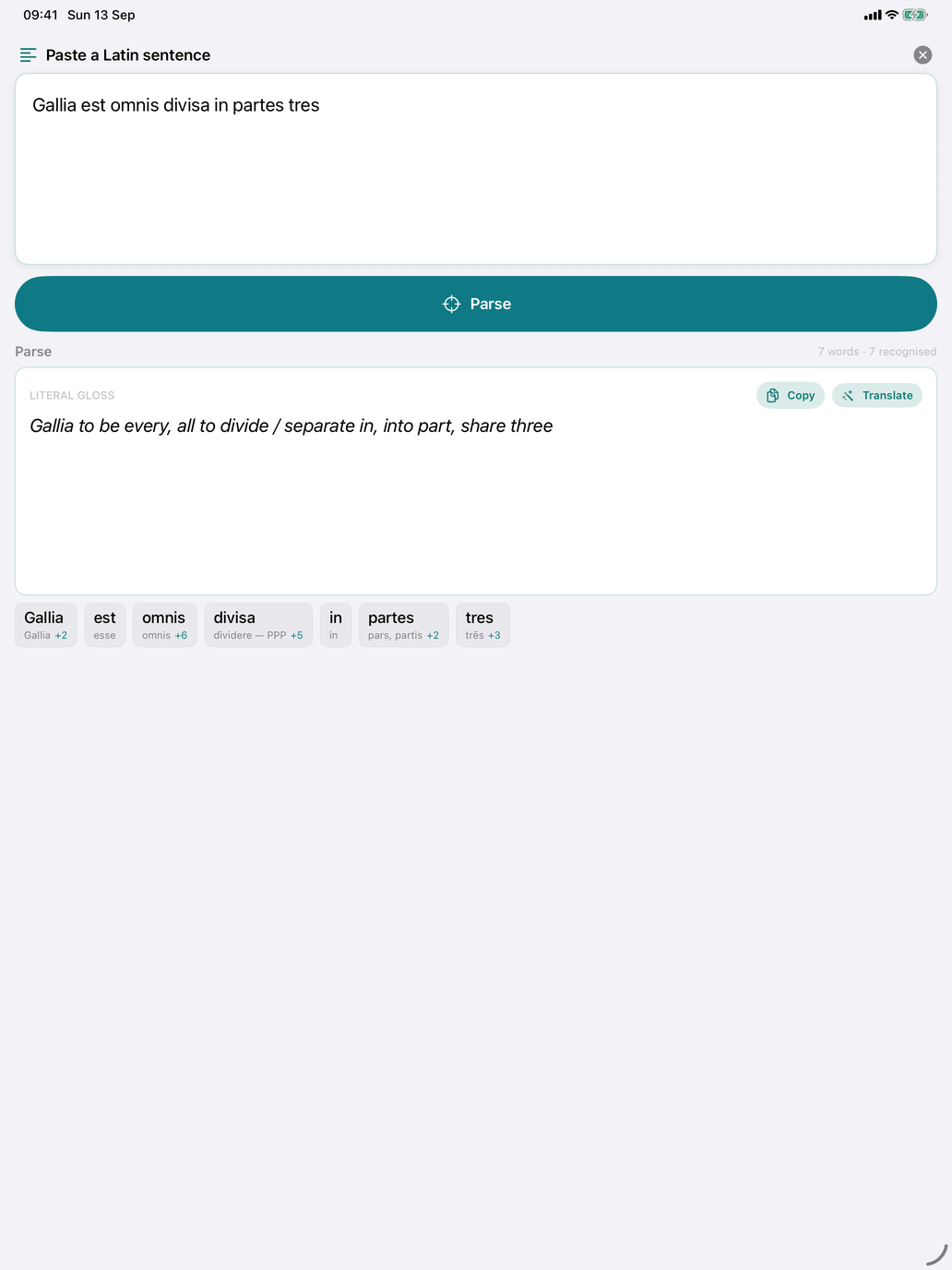 Sentence parser