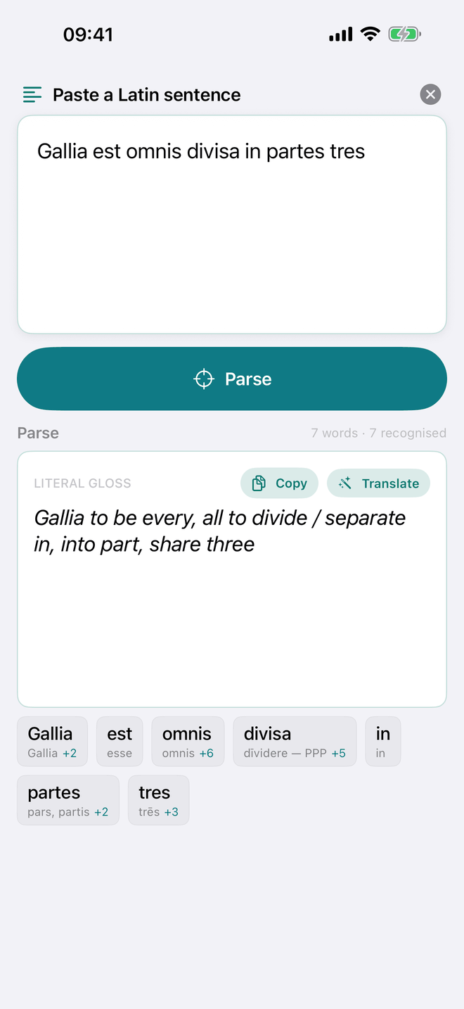 Sentence parser