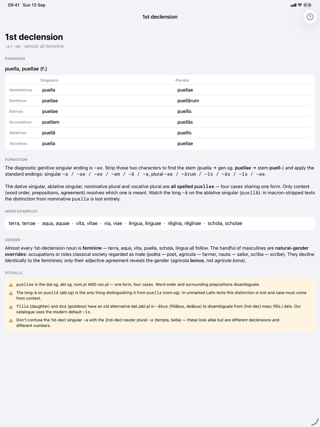 Declension Paradigms
