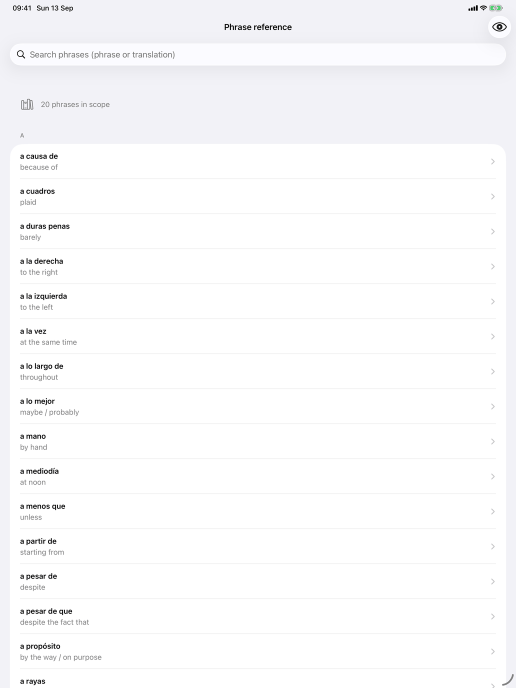 Phrase reference