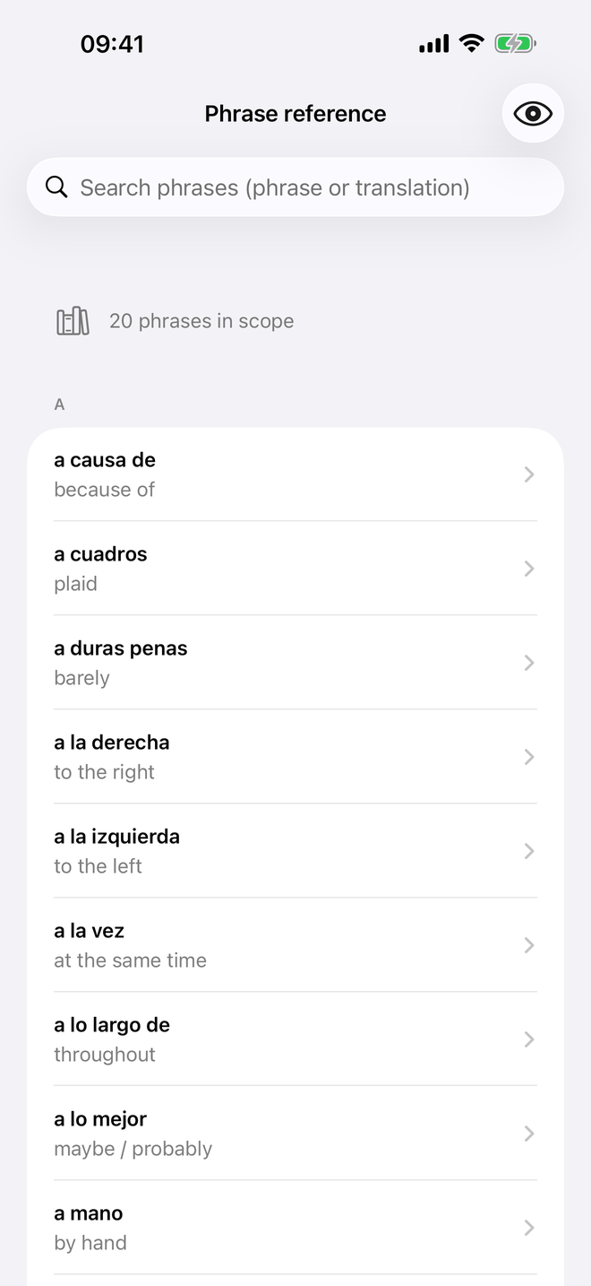 Phrase reference