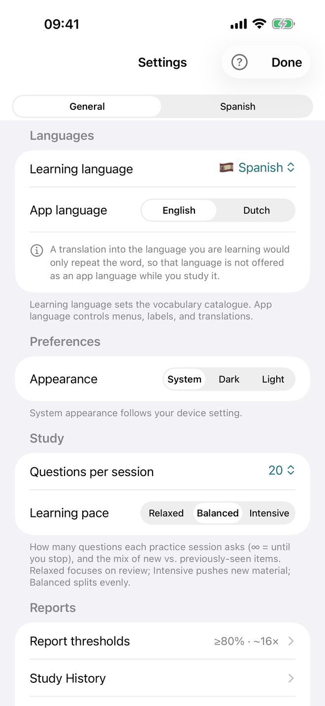 Settings