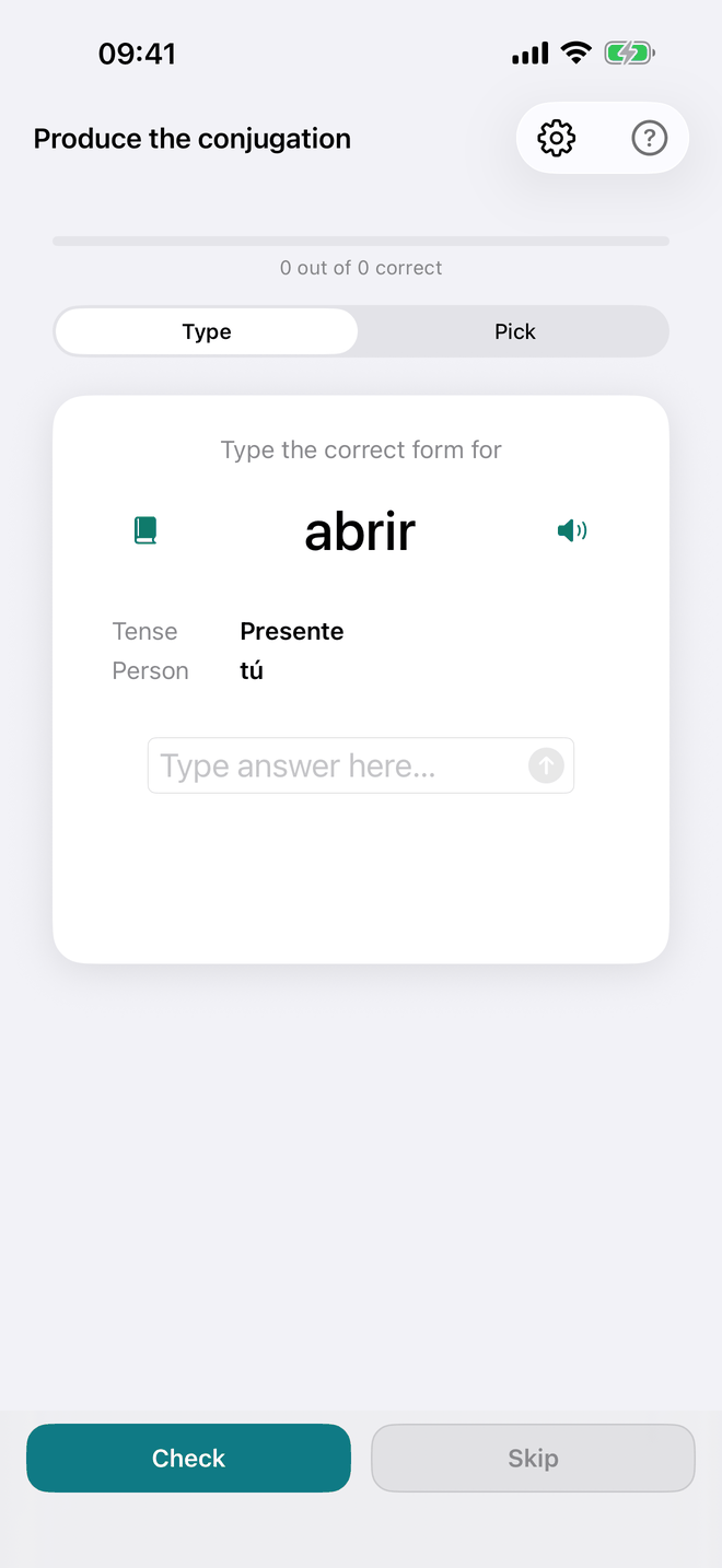 Produce the conjugation