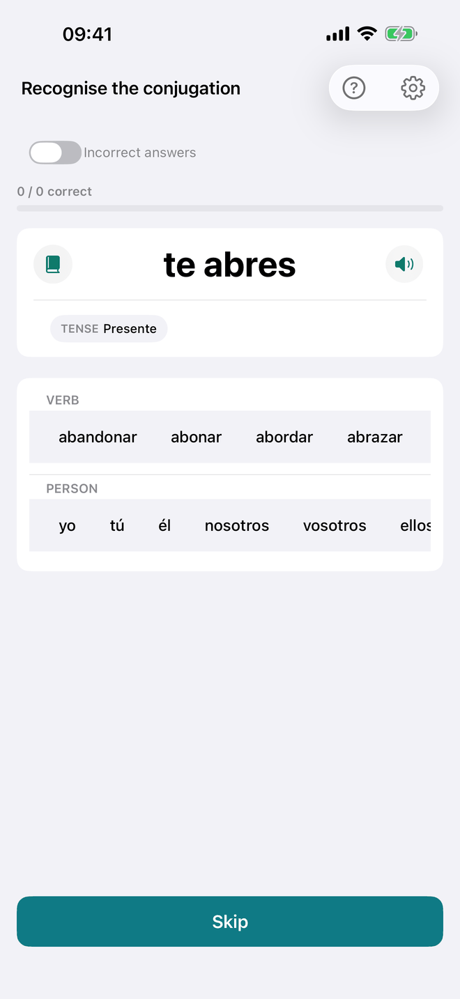 Recognise the conjugation