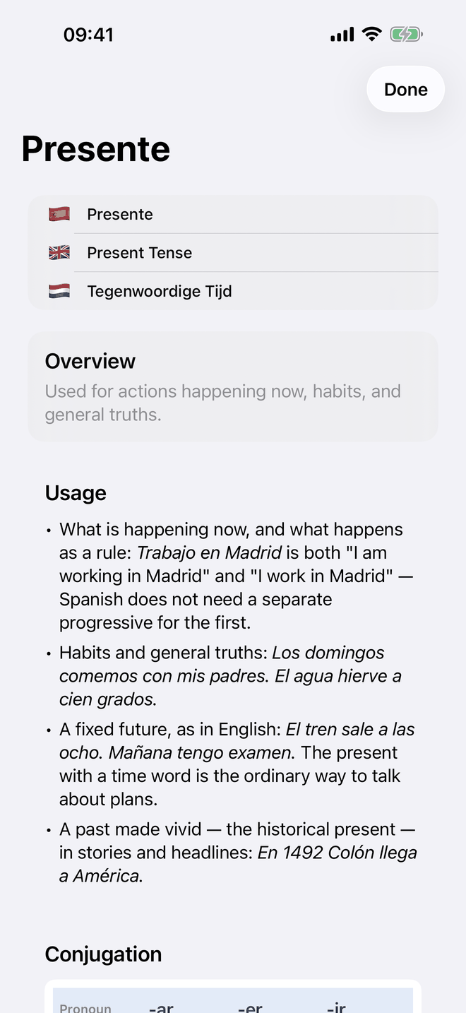 Select tenses