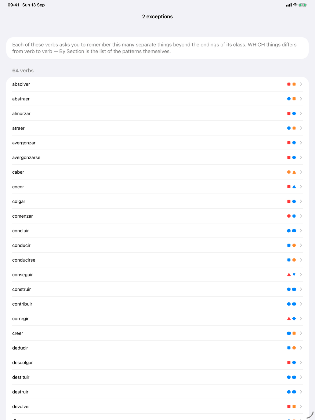 Select verb groups