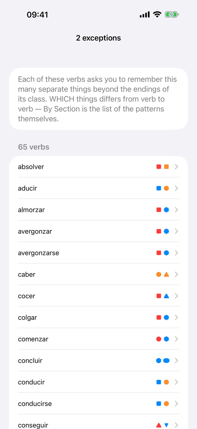 Select verb groups