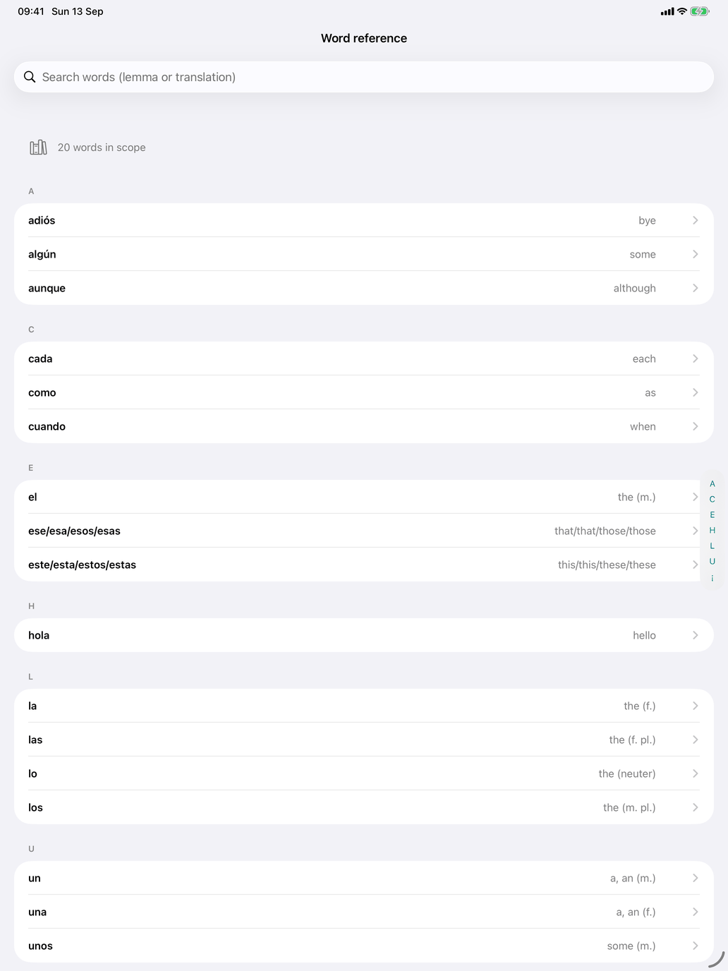 Word reference