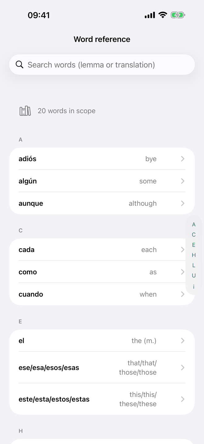 Word reference
